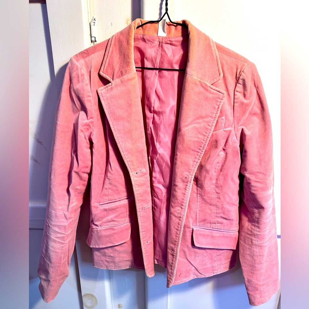 Vintage Pink Velvet Blazer